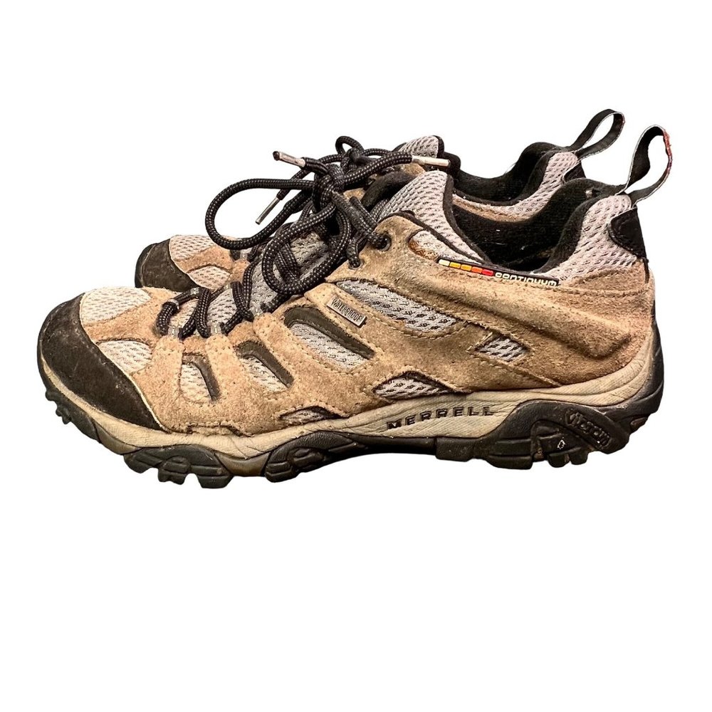 Merrell Moab Beluga Hiking Shoes size 8.5 Men Performance Hiking Tan Suede